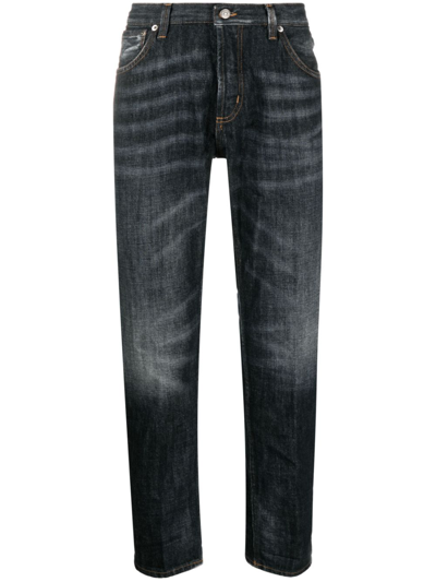 Dondup Whiskering-effect Cotton Jeans In Blue