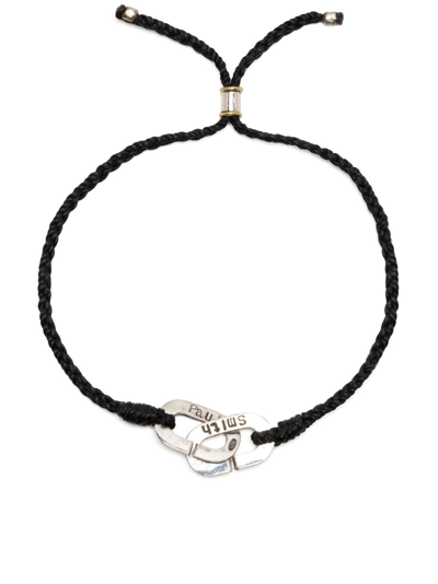 Paul Smith Oval Link Cord Bracelet In Black
