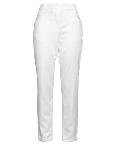 Liu •jo Woman Pants White Size 28 Cotton, Polyester, Elastane