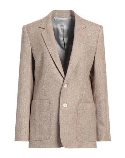 Super Blond Woman Suit Jacket Sand Size 8 Wool In Beige