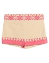 Pin Up Stars Woman Beach Shorts And Pants Beige Size L Cotton