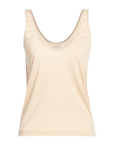 Alysi Woman Tank Top Sand Size 4 Cotton, Polyamide In Beige