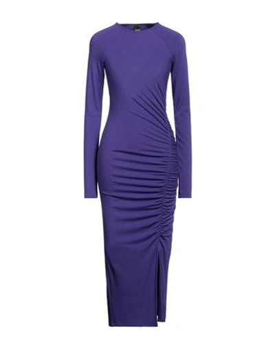 Pinko Woman Midi Dress Purple Size S Viscose, Wool, Elastane