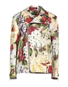 DOLCE & GABBANA DOLCE & GABBANA WOMAN JACKET BEIGE SIZE 2 COTTON, VISCOSE, POLYESTER