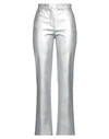 SFIZIO SFIZIO WOMAN PANTS SILVER SIZE 4 VISCOSE, POLYURETHANE