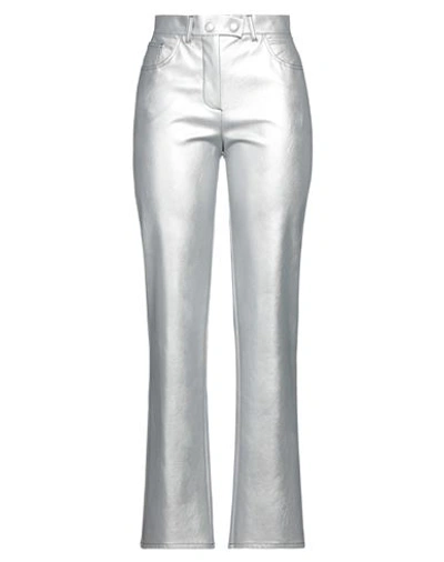 Sfizio Studio Woman Pants Silver Size 4 Viscose, Polyurethane