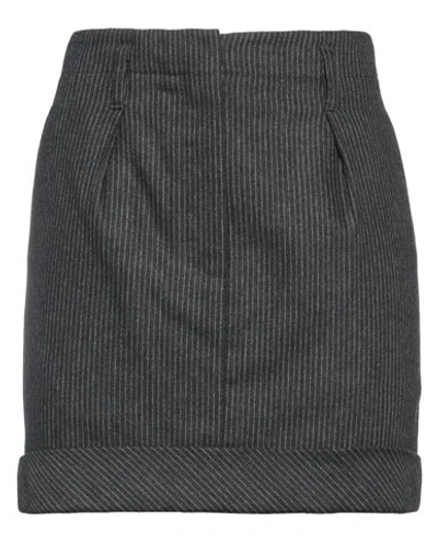 Brunello Cucinelli Woman Mini Skirt Steel Grey Size 14 Virgin Wool, Polyamide