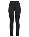 WRANGLER WRANGLER WOMAN PANTS BLACK SIZE 25W-32L POLYESTER, MODACRYLIC, ELASTANE