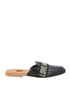 Love Moschino Woman Mules & Clogs Black Size 8 Soft Leather In Black