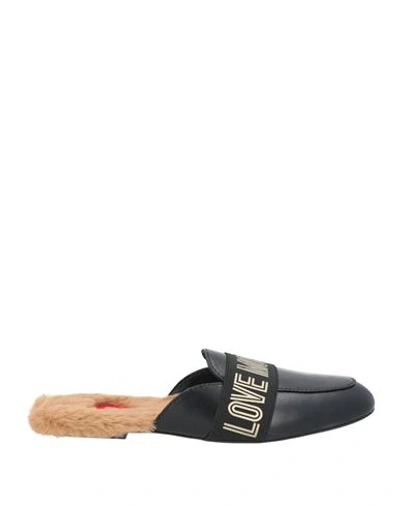 Love Moschino Woman Mules & Clogs Black Size 8 Soft Leather