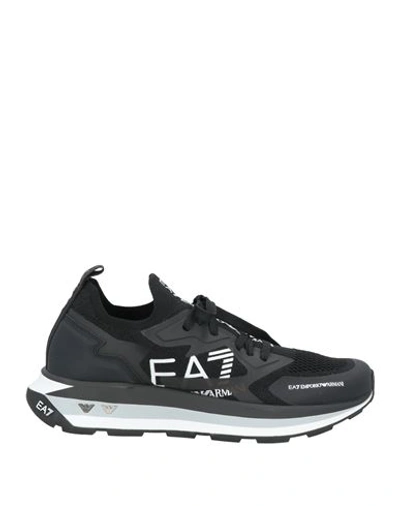 Ea7 Man Sneakers Black Size 11 Textile Fibers In Black