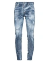 Dsquared2 Man Jeans Blue Size 36 Cotton, Elastomultiester, Elastane, Bovine Leather In Blue