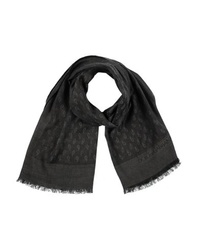 Dolce & Gabbana Man Scarf Lead Size - Silk, Wool In Grey