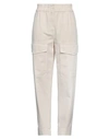 BRUNELLO CUCINELLI BRUNELLO CUCINELLI WOMAN DENIM PANTS BEIGE SIZE 6 COTTON, ELASTANE, BRASS