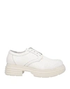 MICH E SIMON MICH SIMON WOMAN LACE-UP SHOES OFF WHITE SIZE 11 CALFSKIN