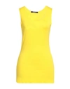 Siste's Woman Tank Top Yellow Size L Viscose