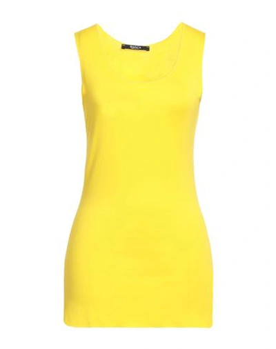 Siste's Woman Tank Top Yellow Size L Viscose