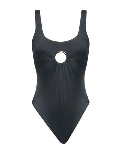 Versace Woman One-piece Swimsuit Black Size 4 Polyamide, Elastane