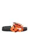 Rabanne Sparkle Orange Paillette-embellished Sliders In Orange