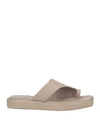 Jeffrey Campbell Woman Toe Strap Sandals Grey Size 10 Soft Leather In Grey