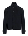 14bros Man Coat Black Size 44 Wool, Viscose In Blue