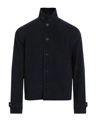 14bros Man Jacket Midnight Blue Size 42 Cotton, Viscose In Black