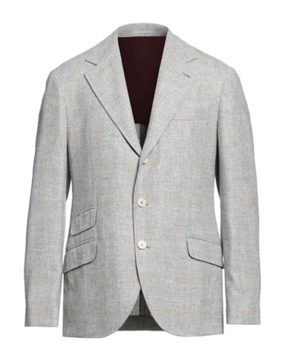 Brunello Cucinelli Man Blazer Light Grey Size 44 Alpaca Wool, Wool, Polyamide