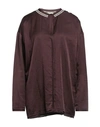 Alysi Woman Top Chocolate Brown Size 4 Cotton, Silk In Brown
