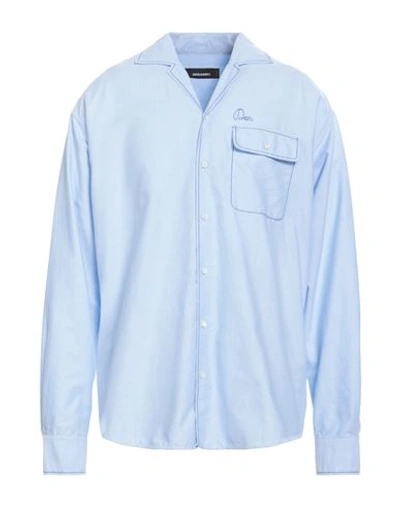 Dsquared2 Man Shirt Sky Blue Size 42 Cotton