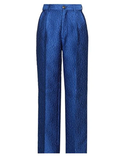 Koché Woman Pants Blue Size 8 Polyester, Polyamide, Silk