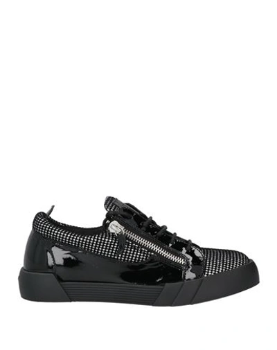 Giuseppe Zanotti Man Sneakers Black Size 7 Soft Leather, Textile Fibers
