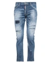 Dsquared2 Man Jeans Blue Size 38 Cotton, Elastomultiester, Elastane In Blue