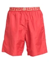 Versace Man Beach Shorts And Pants Red Size 34 Polyester, Elastane, Polyamide