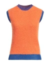 Valentino Garavani Woman Sweater Orange Size Xs Mohair Wool, Polyamide, Wool