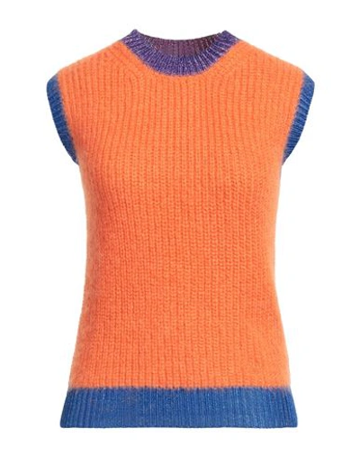 Valentino Garavani Woman Sweater Orange Size S Mohair Wool, Polyamide, Wool