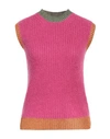 Valentino Garavani Woman Sweater Fuchsia Size Xs Mohair Wool, Polyamide, Wool In Pink