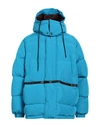Msgm Man Down Jacket Azure Size 44 Polyester In Blue