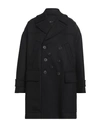 NEIL BARRETT NEIL BARRETT MAN COAT BLACK SIZE 42 WOOL, POLYAMIDE, POLYESTER, COTTON