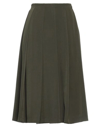 Sara Lanzi Woman Midi Skirt Military Green Size S Virgin Wool, Viscose