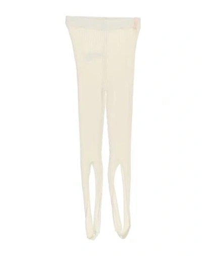 Hinnominate Woman Leggings Cream Size M Viscose, Acrylic, Elastane In White