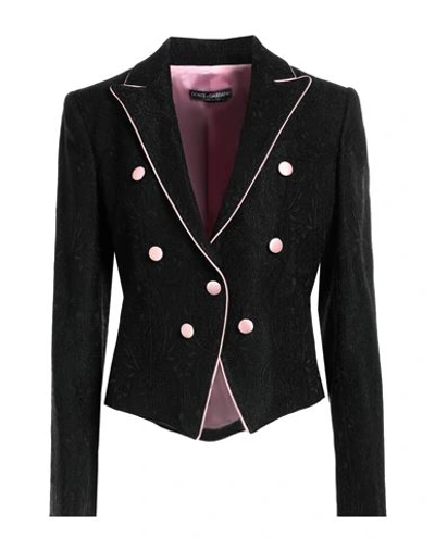 Dolce & Gabbana Woman Blazer Black Size 12 Polyester, Acetate, Silk, Polyamide, Elastane