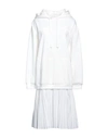 VALENTINO VALENTINO GARAVANI WOMAN MIDI DRESS WHITE SIZE S COTTON, POLYAMIDE, ELASTANE