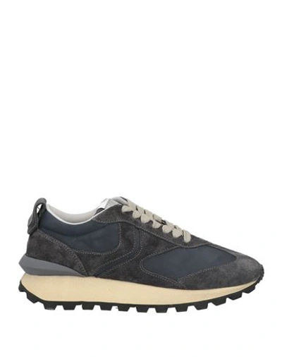 Voile Blanche Man Sneakers Charcoal Size 5 Soft Leather, Textile Fibers In Grey