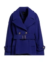 Blumarine Woman Coat Purple Size 8 Virgin Wool, Polyamide, Cashmere