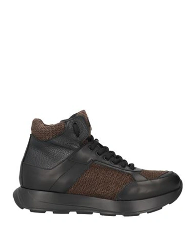 Giovanni Conti Man Sneakers Khaki Size 8 Soft Leather, Textile Fibers In Beige