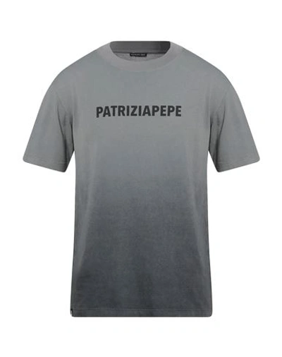 Patrizia Pepe Man T-shirt Lead Size M Cotton In Grey