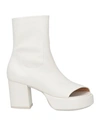 Marsèll Woman Ankle Boots White Size 8 Leather In White