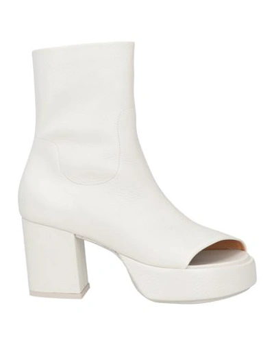 Marsèll Woman Ankle Boots White Size 8 Soft Leather