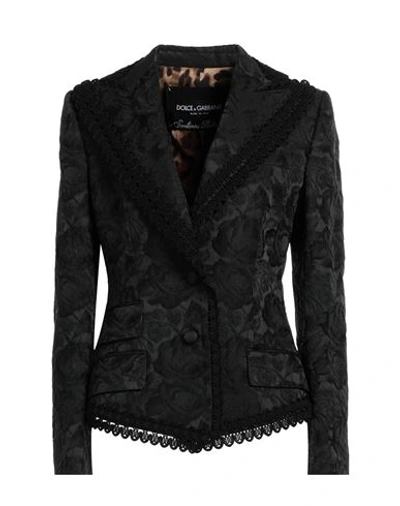 Dolce & Gabbana Woman Blazer Black Size 10 Acetate, Polyester, Polyamide, Elastane