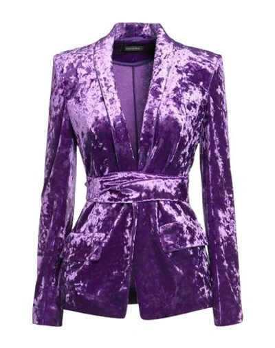 Patrizia Pepe Woman Blazer Purple Size 8 Polyester, Elastane
